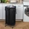 Household Essentials 30.5" Black Rolling Laundry Hamper